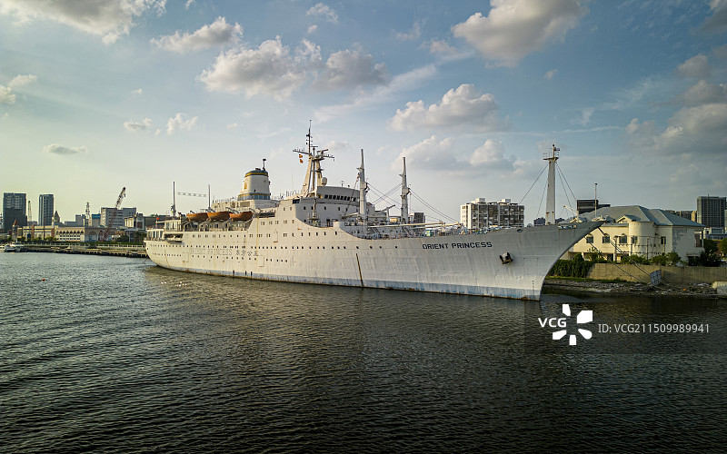 天津滨海新区东方公主号航拍图片素材