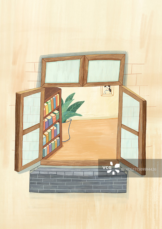 窗户插画图片素材