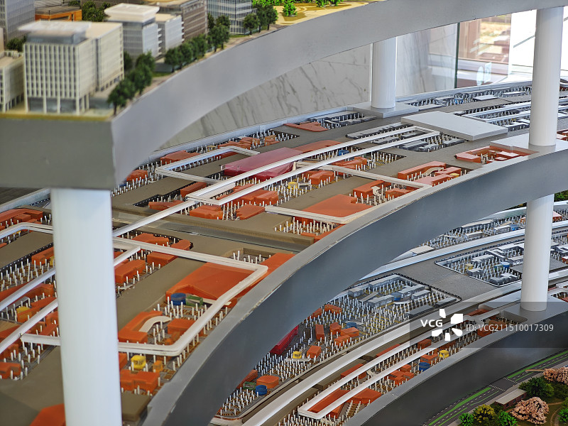 临港新片区现代服务业开放区展厅 临港新城滴水湖金融湾规划模型 地下空间打通 立体城市图片素材