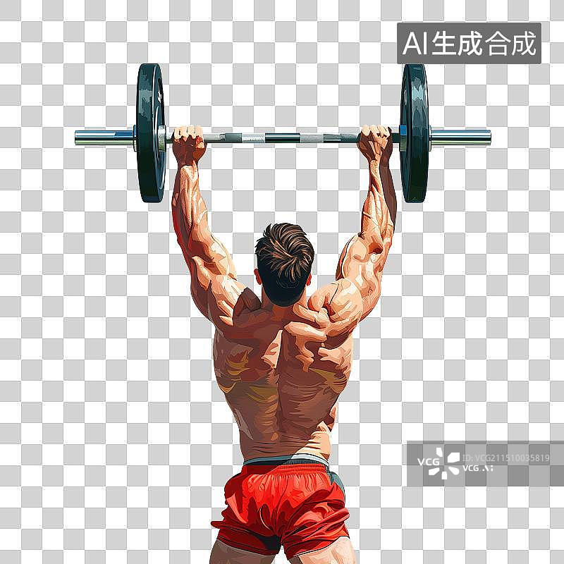 【AI数字艺术】一个举重运动员正在进行抓举图片素材