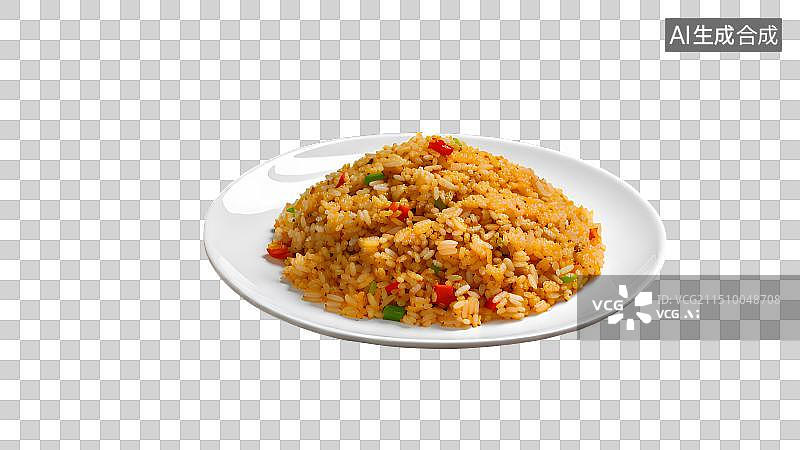 【AI数字艺术】一盘炒饭，扬州炒饭，中国美食免抠元素图片素材