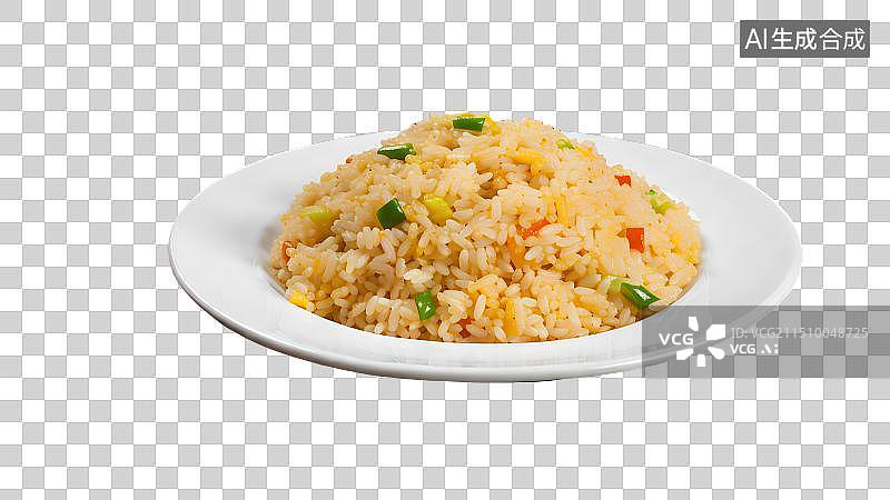 【AI数字艺术】一盘炒饭，扬州炒饭，中国美食免抠元素图片素材