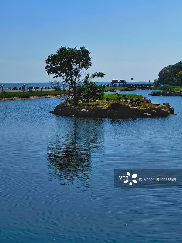 北戴河鸽子窝公园之鸳鸯湖风景图片素材
