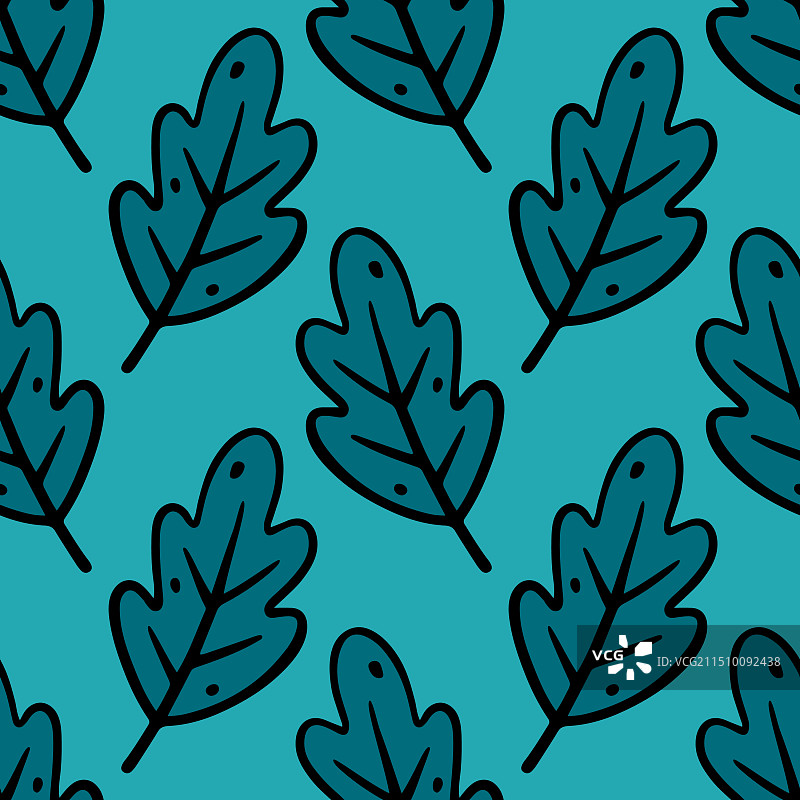 斯堪的纳维亚橡树叶无缝图案图片素材