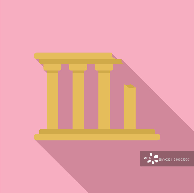 三根立柱的古希腊建筑遗址图片素材