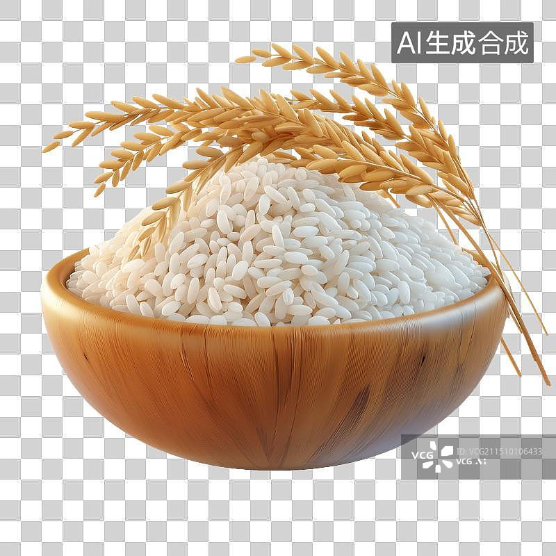 【AI数字艺术】3D渲染稻谷粮食图片素材