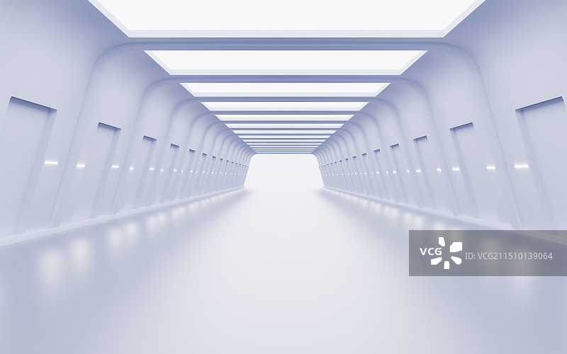 几何体科技感隧道3D渲染图片素材