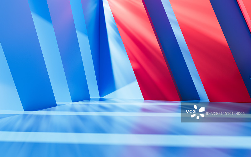 抽象创意几何城市建筑3D渲染图片素材