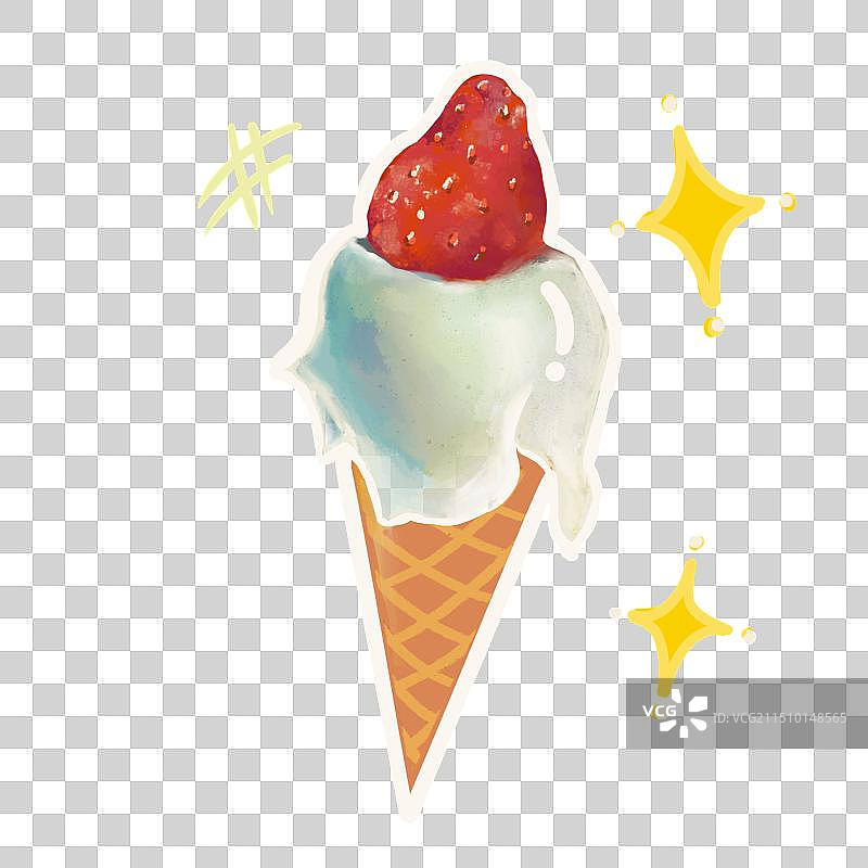 草莓冰淇淋图片素材