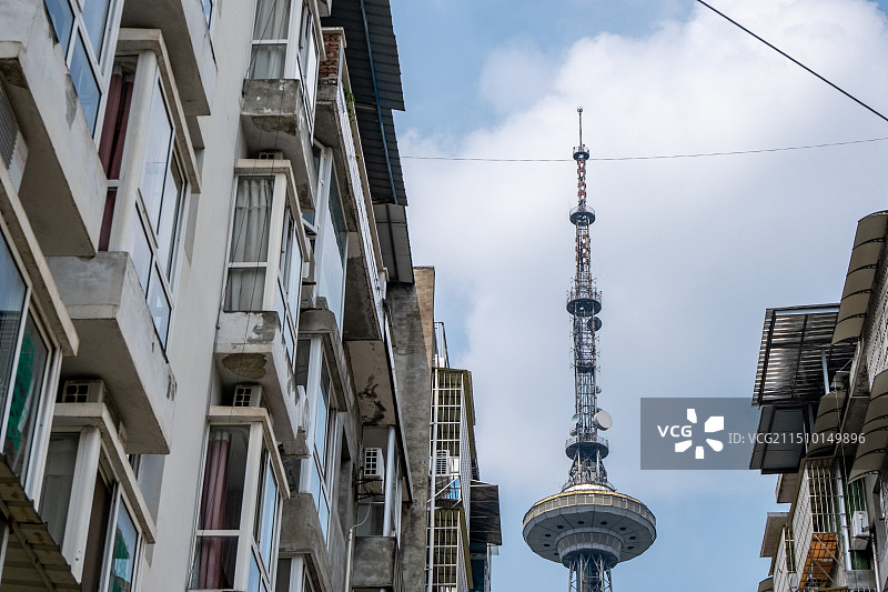 四川绵阳地标电视塔各角度景观图片图片素材