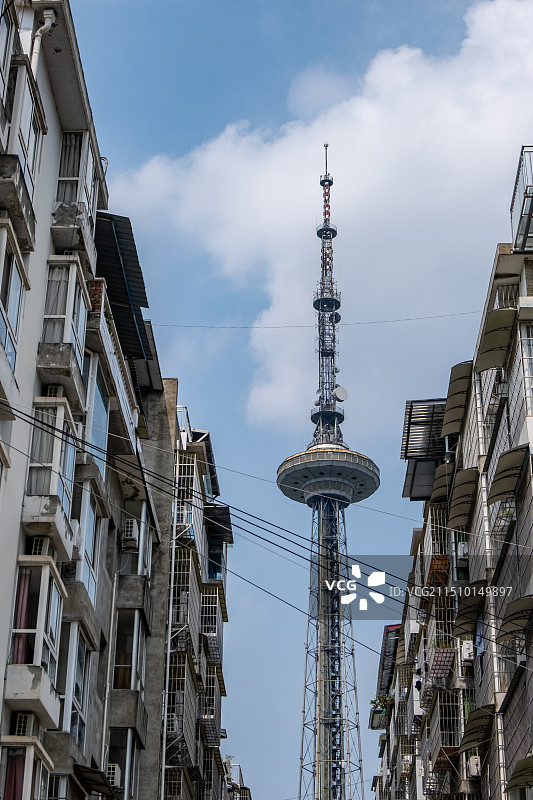 四川绵阳地标电视塔各角度景观图片图片素材