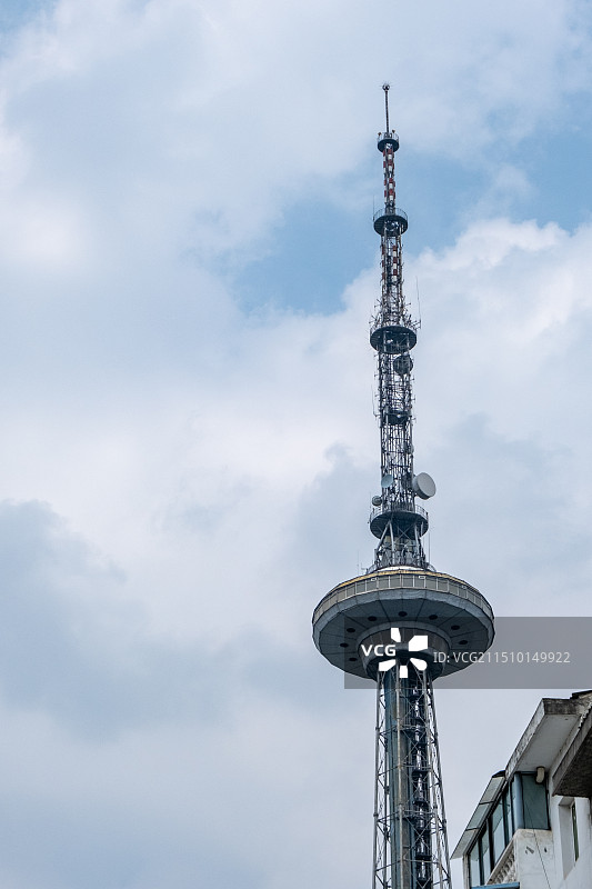 四川绵阳地标电视塔各角度景观图片图片素材
