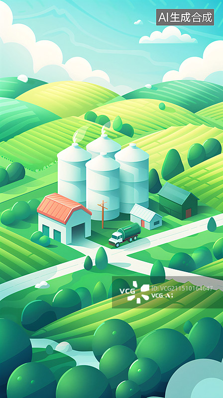 【AI数字艺术】芒种节气麦穗生长谷物丰收卡通农村插画图片素材