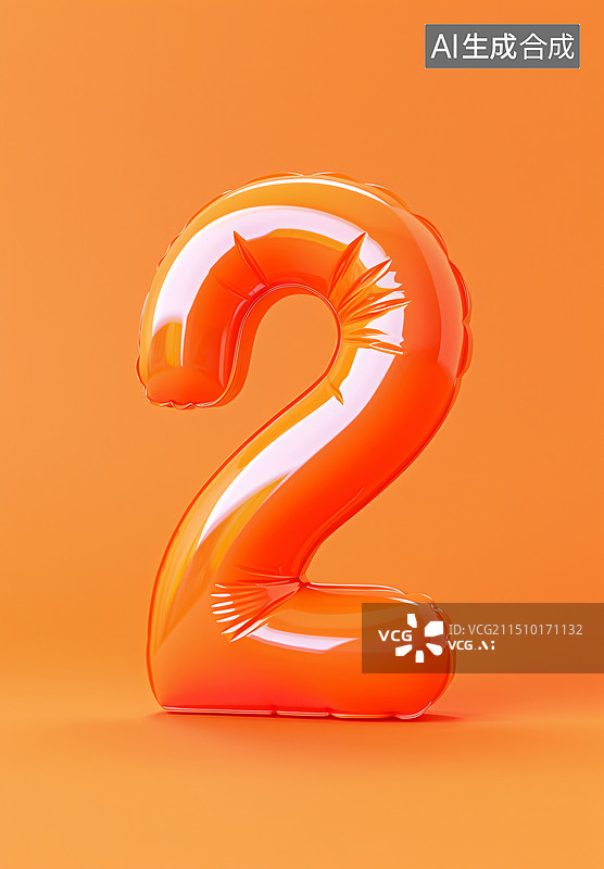 【AI数字艺术】3d渲染数字字体2数字2的倒计时概念图片素材