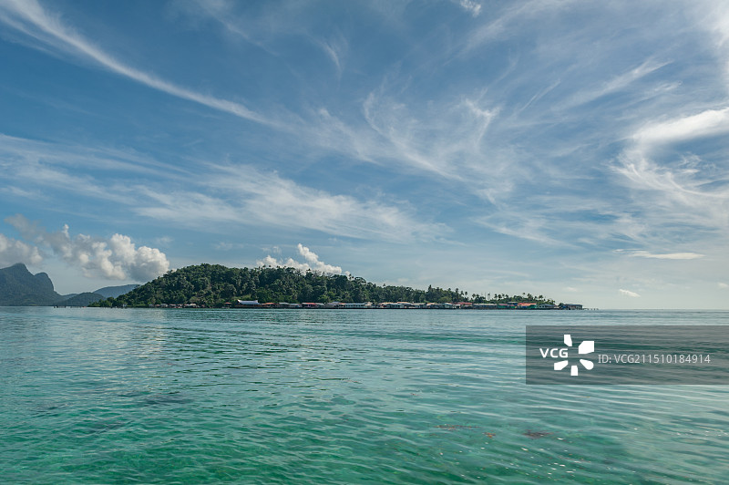 马来西亚水上清真寺 仙本那卡帕莱图片素材