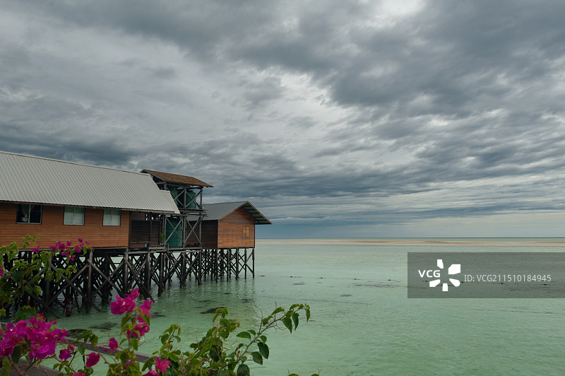 马来西亚水上清真寺 仙本那卡帕莱图片素材