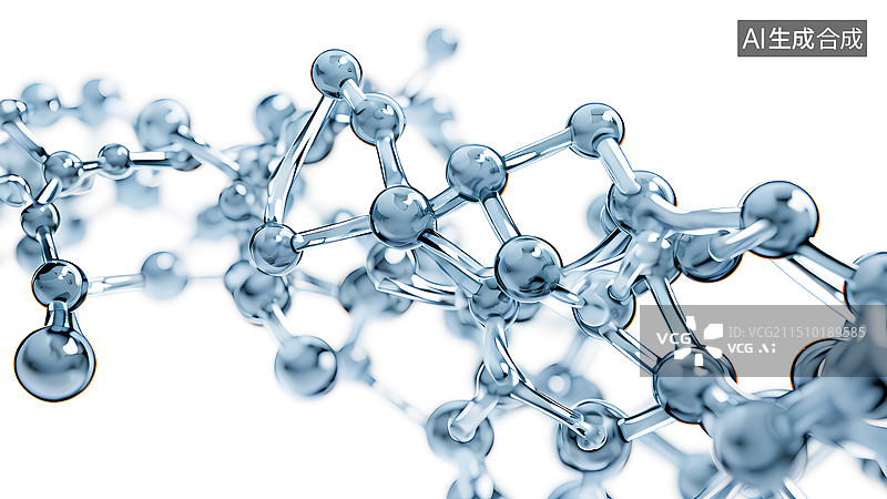 【AI数字艺术】微观世界下的分子结构物质图片素材