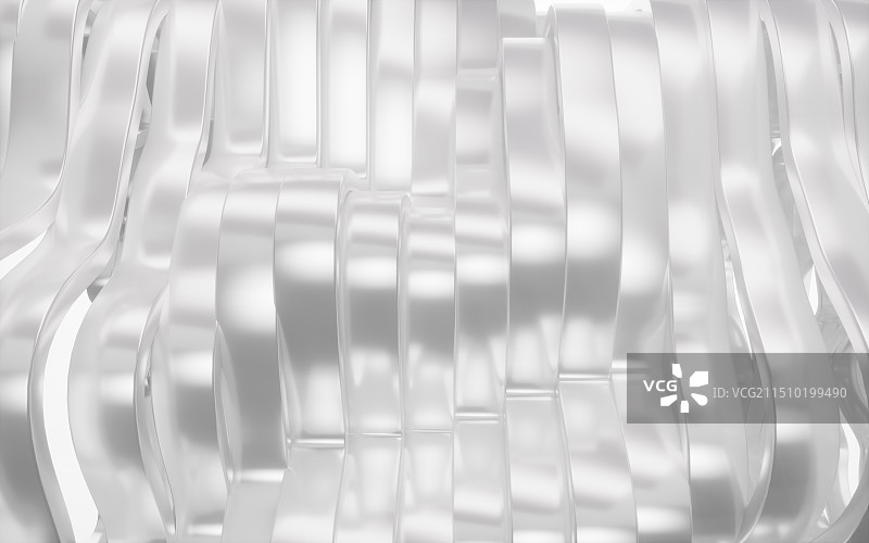 银色抽象曲线背景3D渲染图片素材