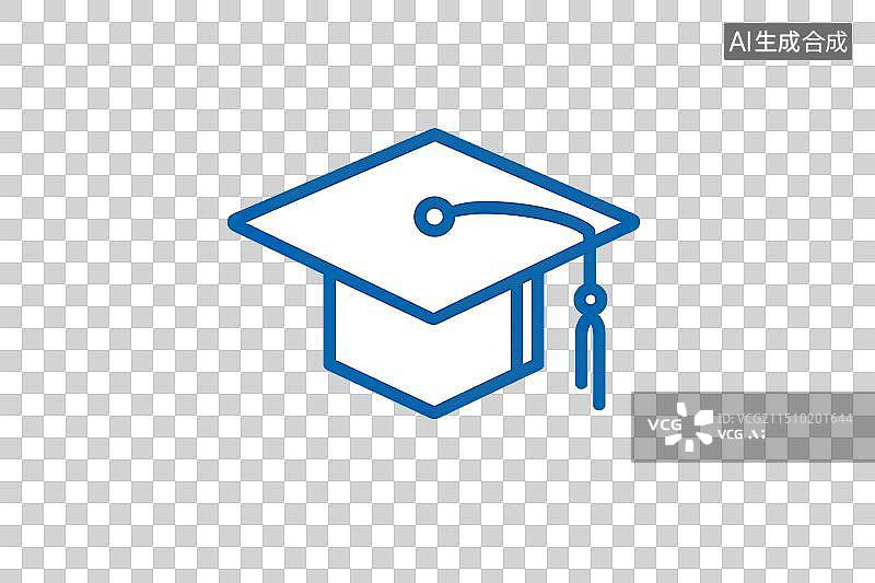 【AI数字艺术】学位帽的简笔画元素图片素材