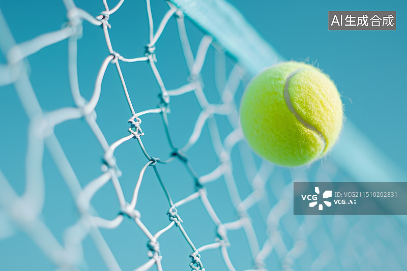 【AI数字艺术】球网前的网球图片素材