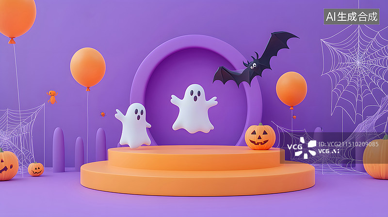 【AI数字艺术】万圣节产品展台图片素材