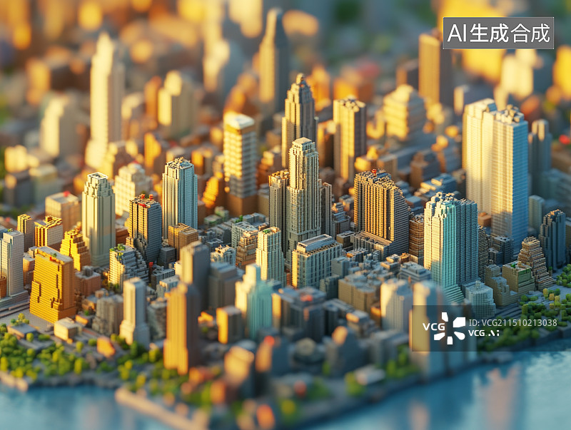 【AI数字艺术】科技感未来城市天际线背景，金融赛博朋克科技插画图片素材