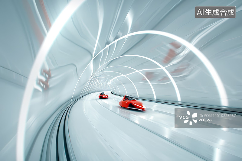 【AI数字艺术】未来概念高速车道图片素材