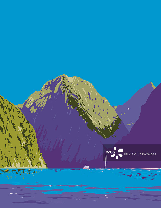 新西兰峡湾国家公园米尔福德峡湾图片素材