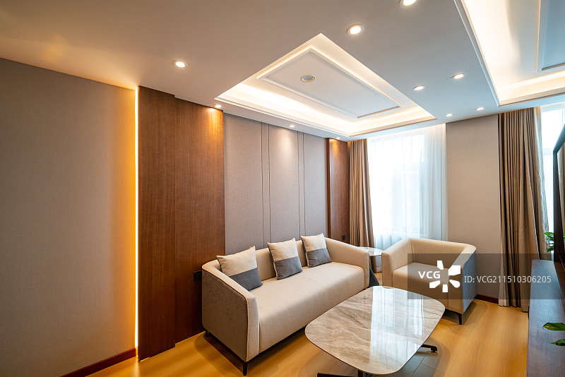 酒店客房内部  沙发电视 会客厅图片素材