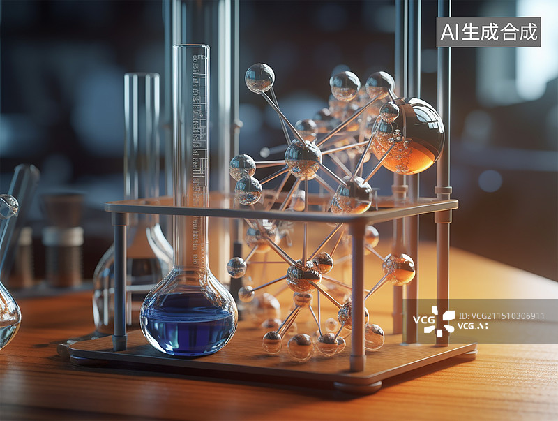 【AI数字艺术】科学实验医学分子图片素材