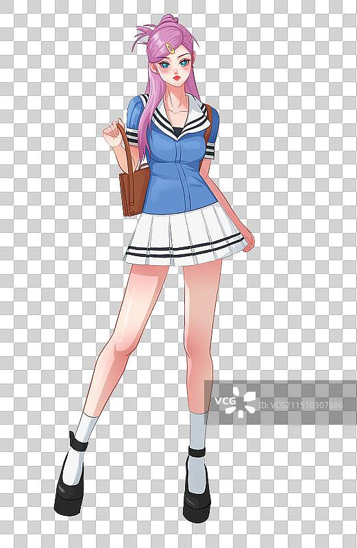 制服二次元女生图片素材