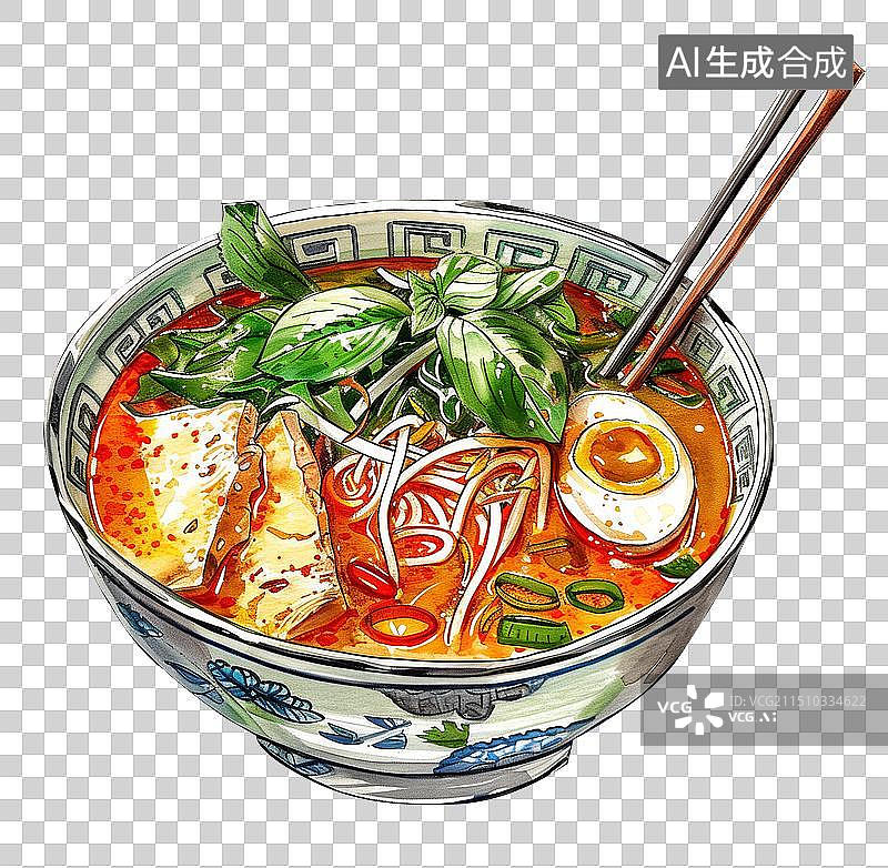 【AI数字艺术】筷子搅拌着一碗面条插画元素 西红柿鸡蛋面  一碗米粉，米线，螺蛳粉，炸酱面 热干面 担担面，麻辣小面图片素材