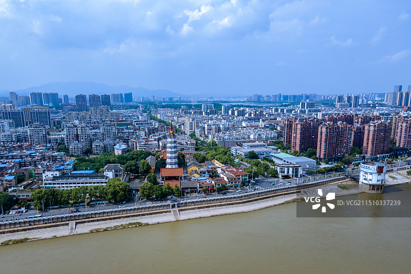 航拍安庆城市风光图片素材