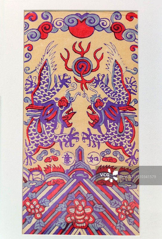 年画《如意装饰图》 民国 山东博物馆藏 “沿着运河看年画”特展图片素材