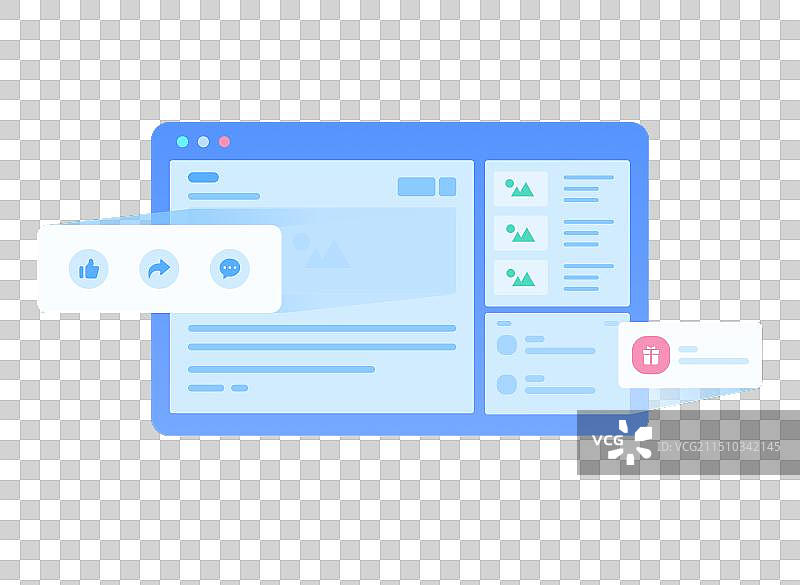 互联网社交互动界面场景图片素材