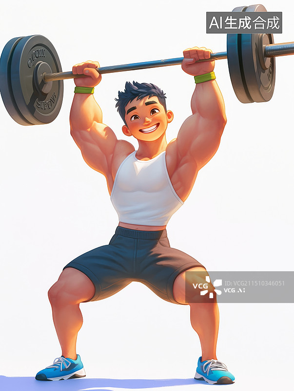 【AI数字艺术】举重运动体育运动会3D人物插画图片素材