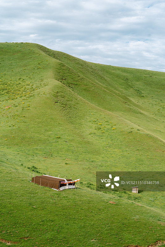 甘南夏河桑科草原珑达牧场草原风光图片素材