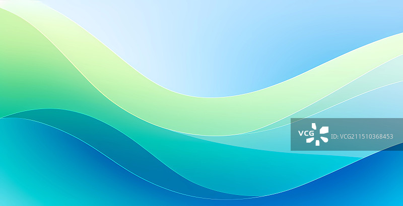 蓝绿渐变流动曲线抽象简约科技背景图片素材