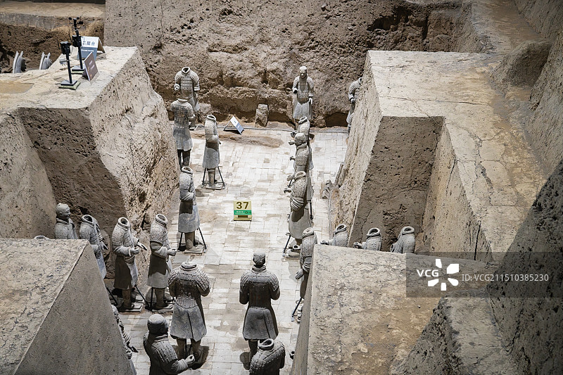 陕西临潼秦始皇陵兵马俑博物馆三号坑图片素材