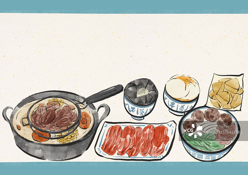 国潮风潮汕美食插画图片素材