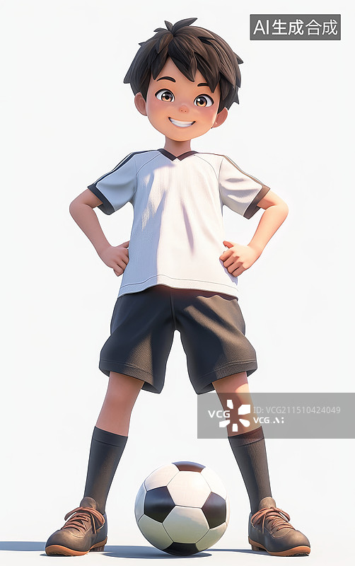 【AI数字艺术】足球球员3d插画人物图片素材