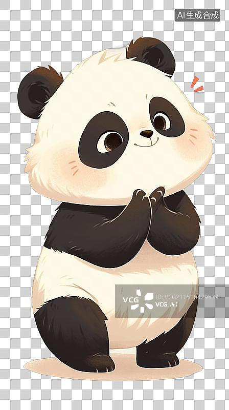 【AI数字艺术】动物 插画 手绘 熊猫图片素材