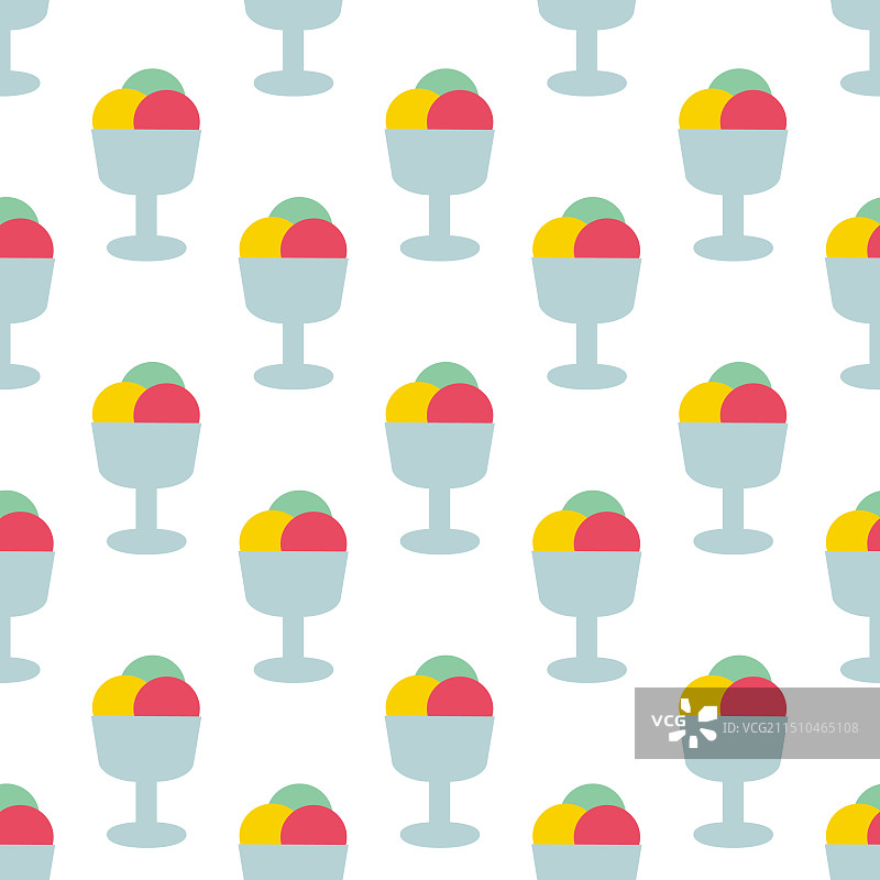 玻璃杯中的无缝冰淇淋图案图片素材