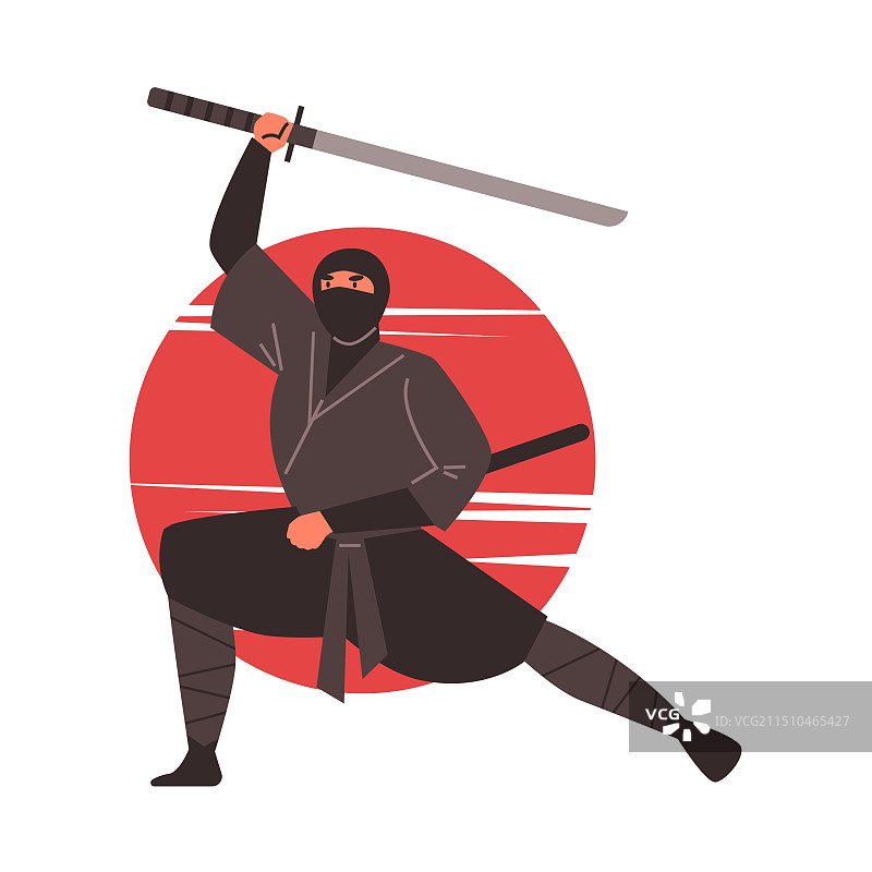 挥杆的忍者图片素材