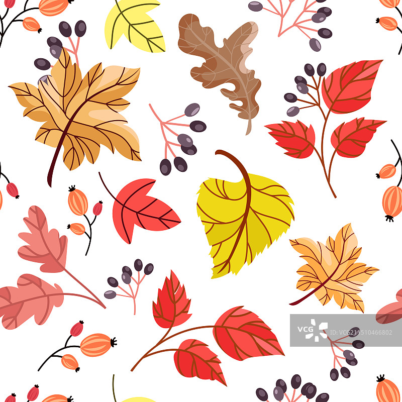 秋季落叶无缝图案图片素材