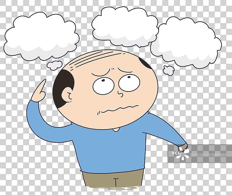 秃顶脱发的中年人图片素材