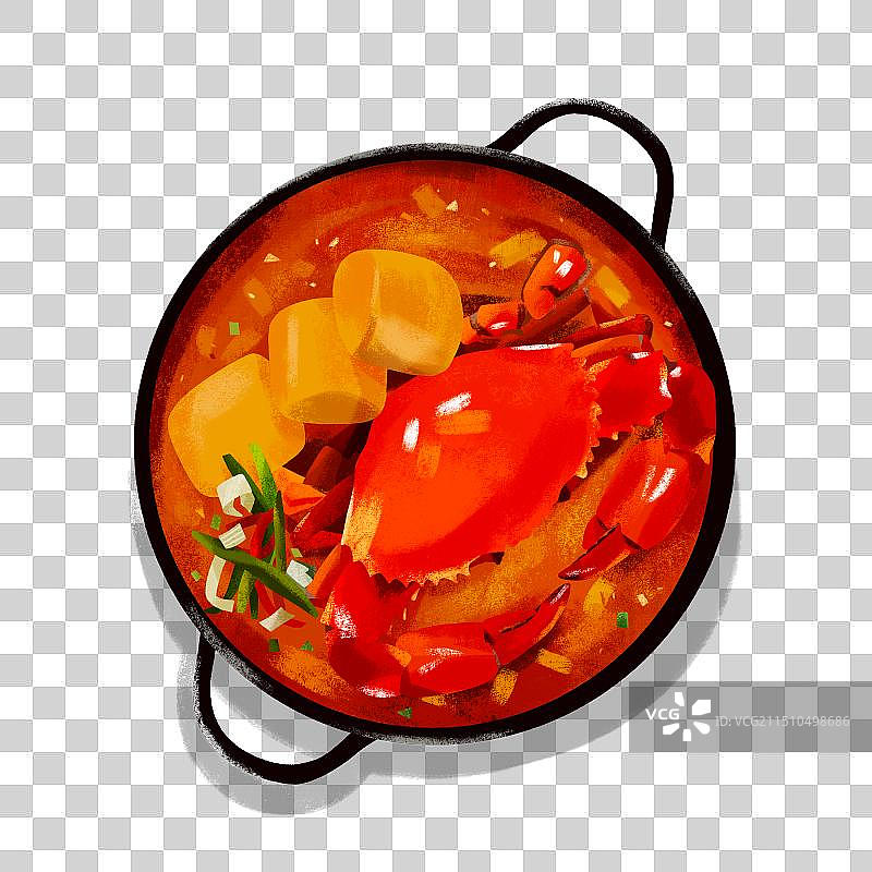 美食免抠元素新加坡传统美食咖喱螃蟹图片素材