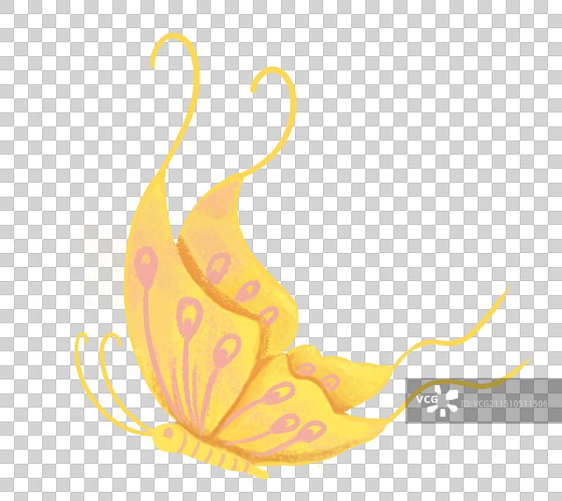 手绘梦幻蝴蝶插画免扣元素图片素材