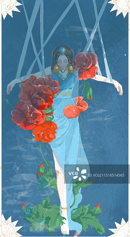 束缚女孩的卡牌图片素材
