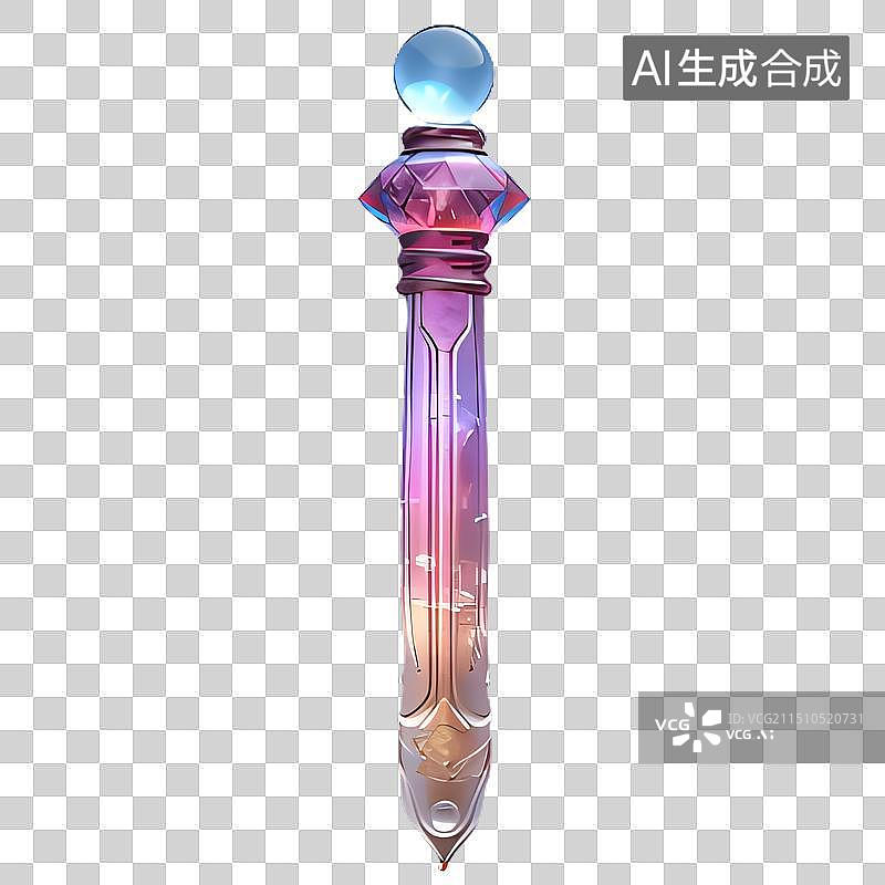 【AI数字艺术】一个水晶材质的权杖立体图标可应用打赏礼物等电商平台等场景图片素材